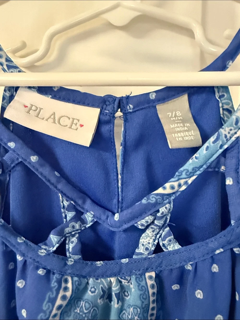 The Children's Place Blue Paisley-Print Handkerchief-Hem Sundress